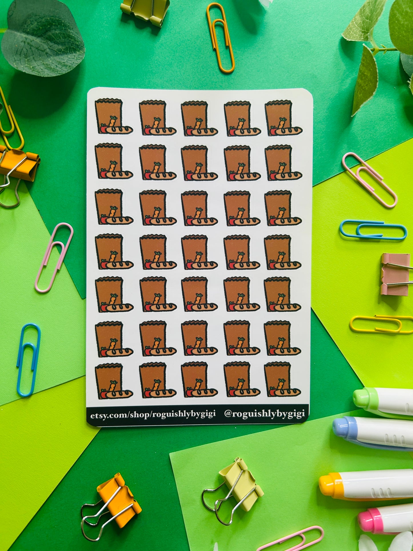 Grocery Shopping Planner Sticker Sheet