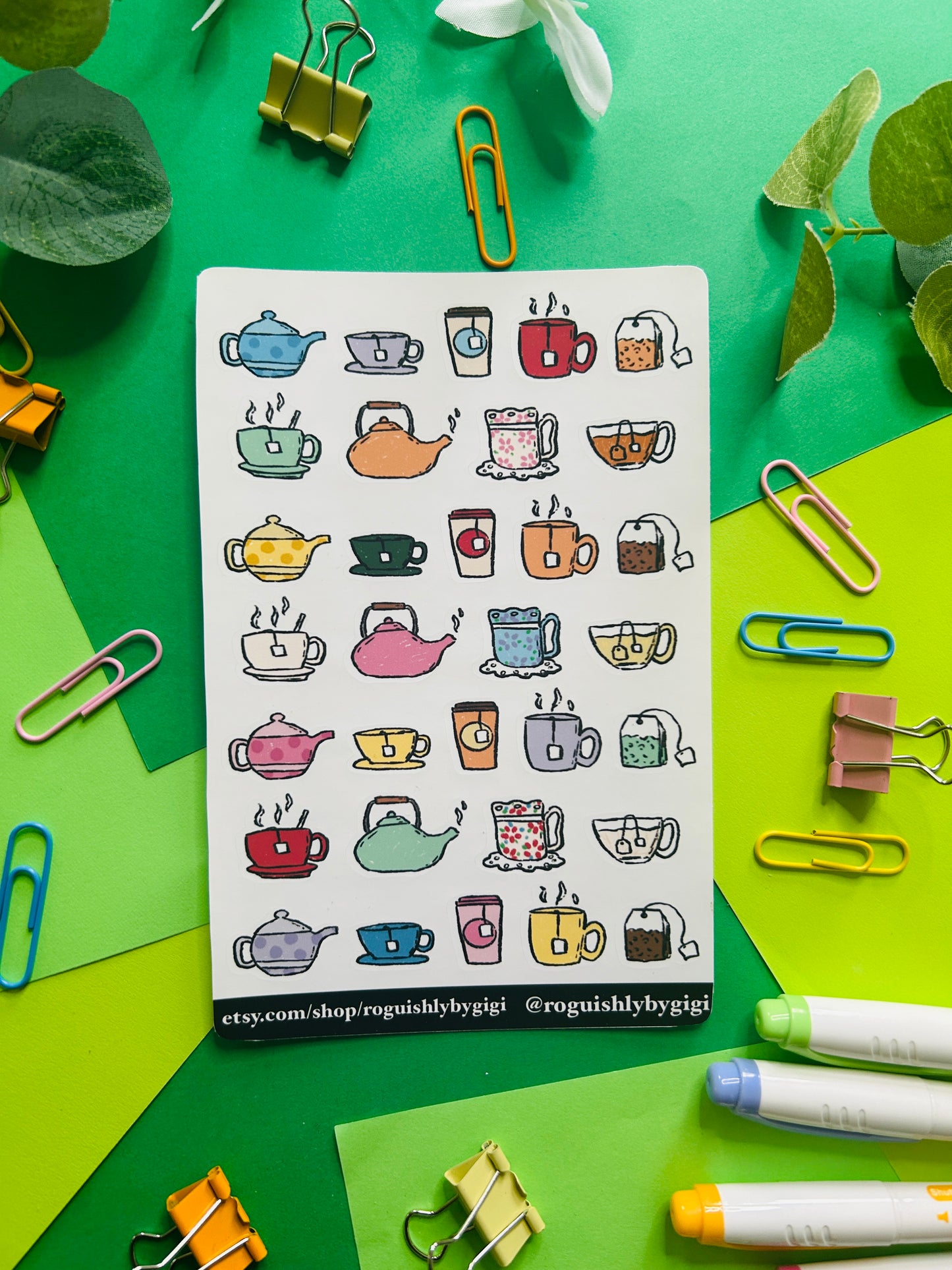 Tea Time Planner Sticker Sheet