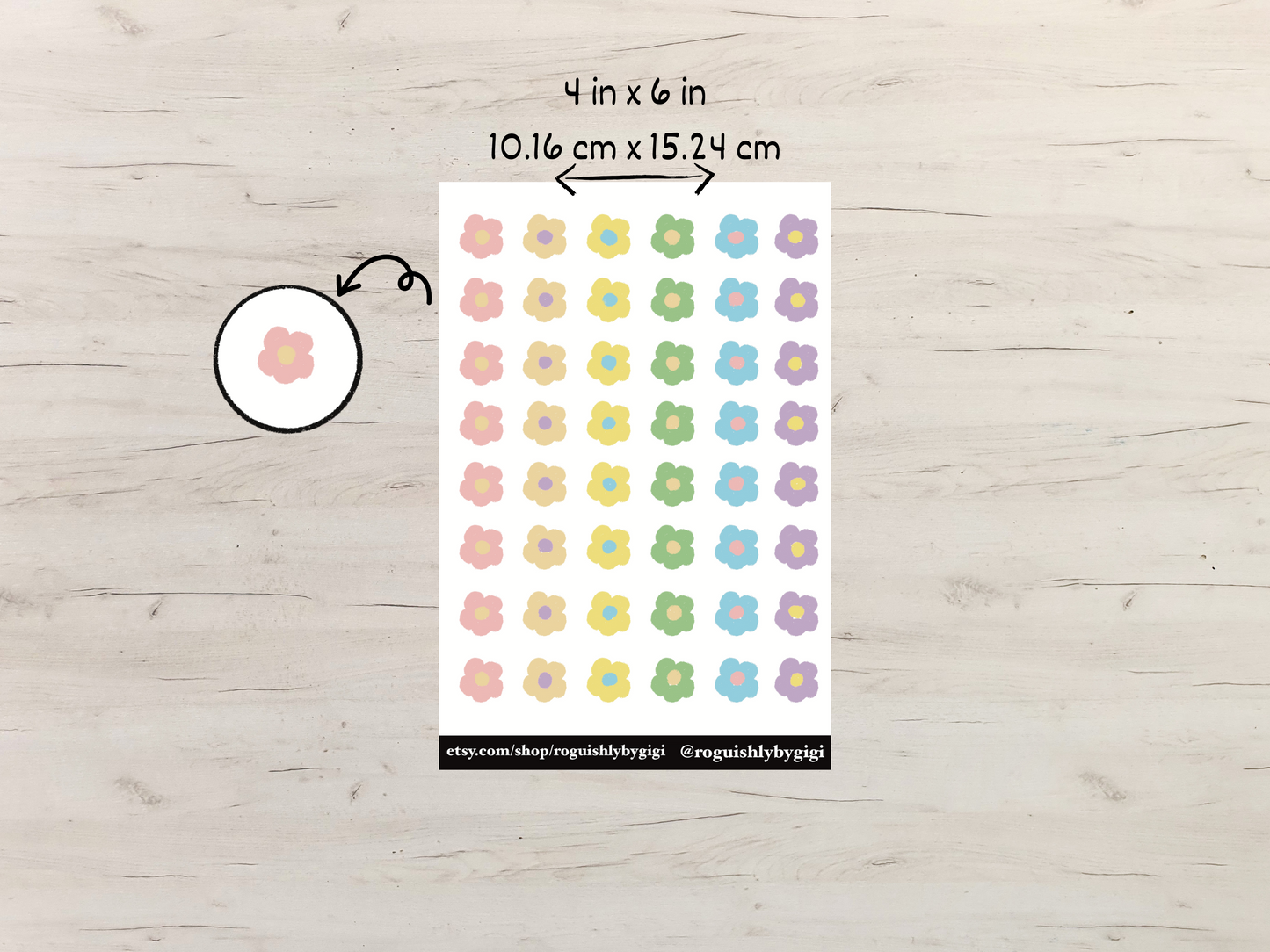 Pastel Flower Planner Sticker Sheet