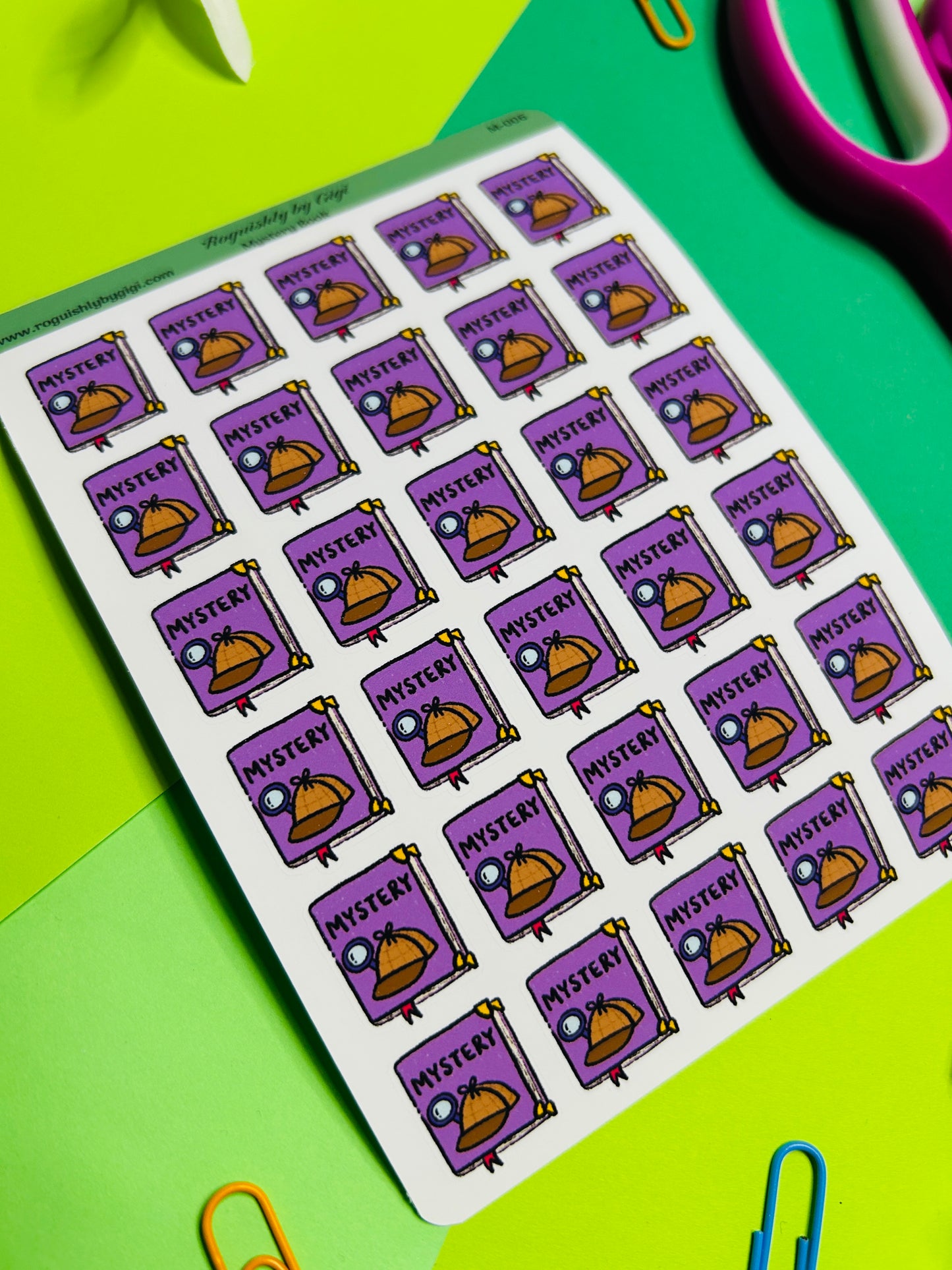 Mystery Book Planner Sticker Sheet