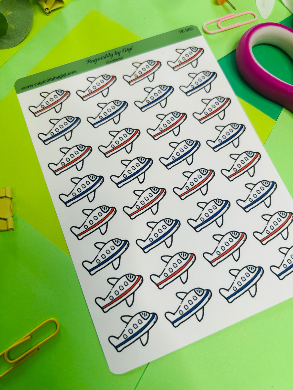 Airplane Planner Sticker Sheet