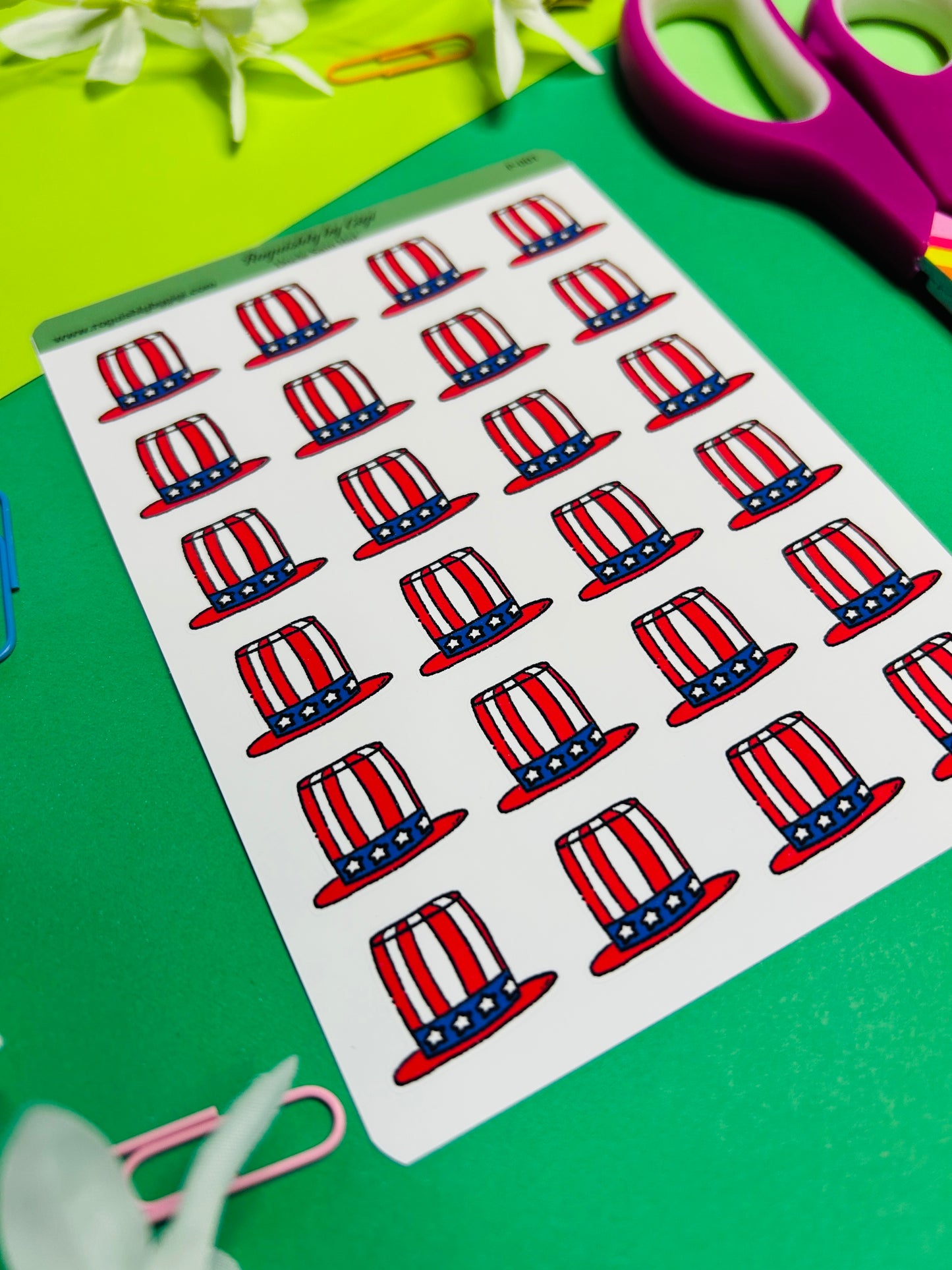 Uncle Sam Hat Planner Sticker Sheet