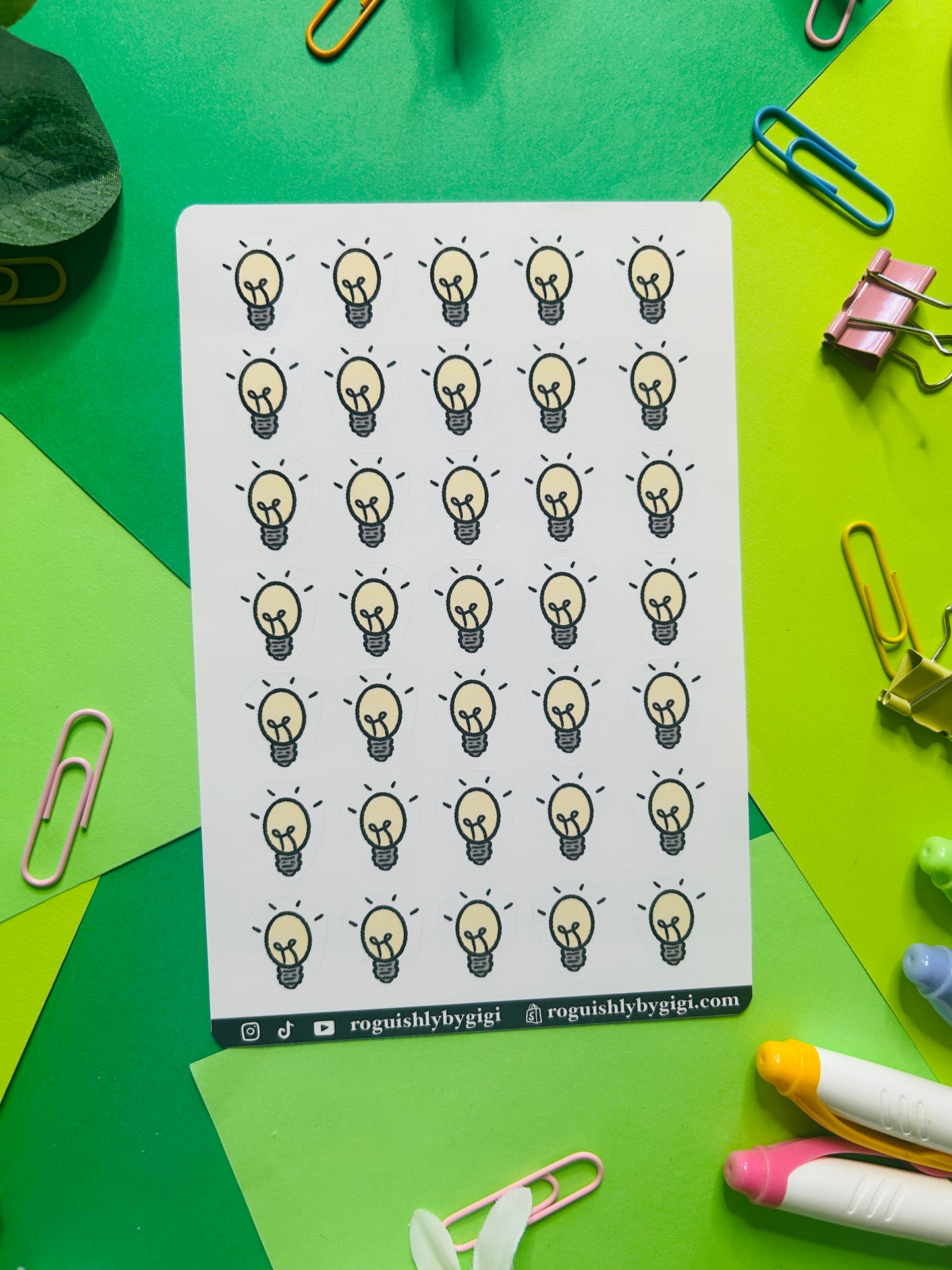 Light Bulb Planner Sticker Sheet