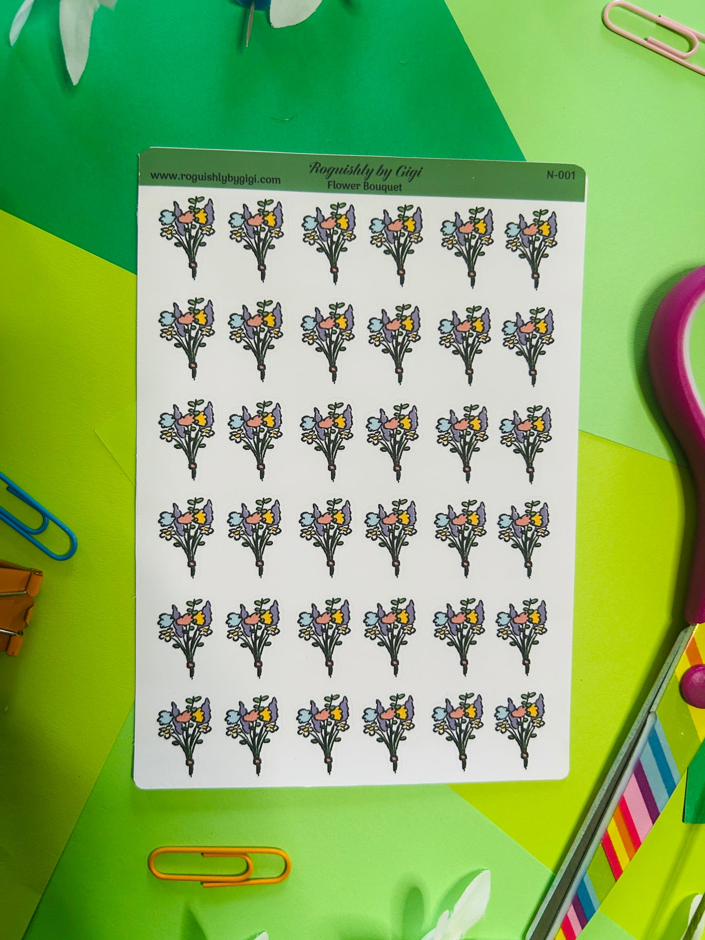 Flower Bouquet Planner Sticker Sheet