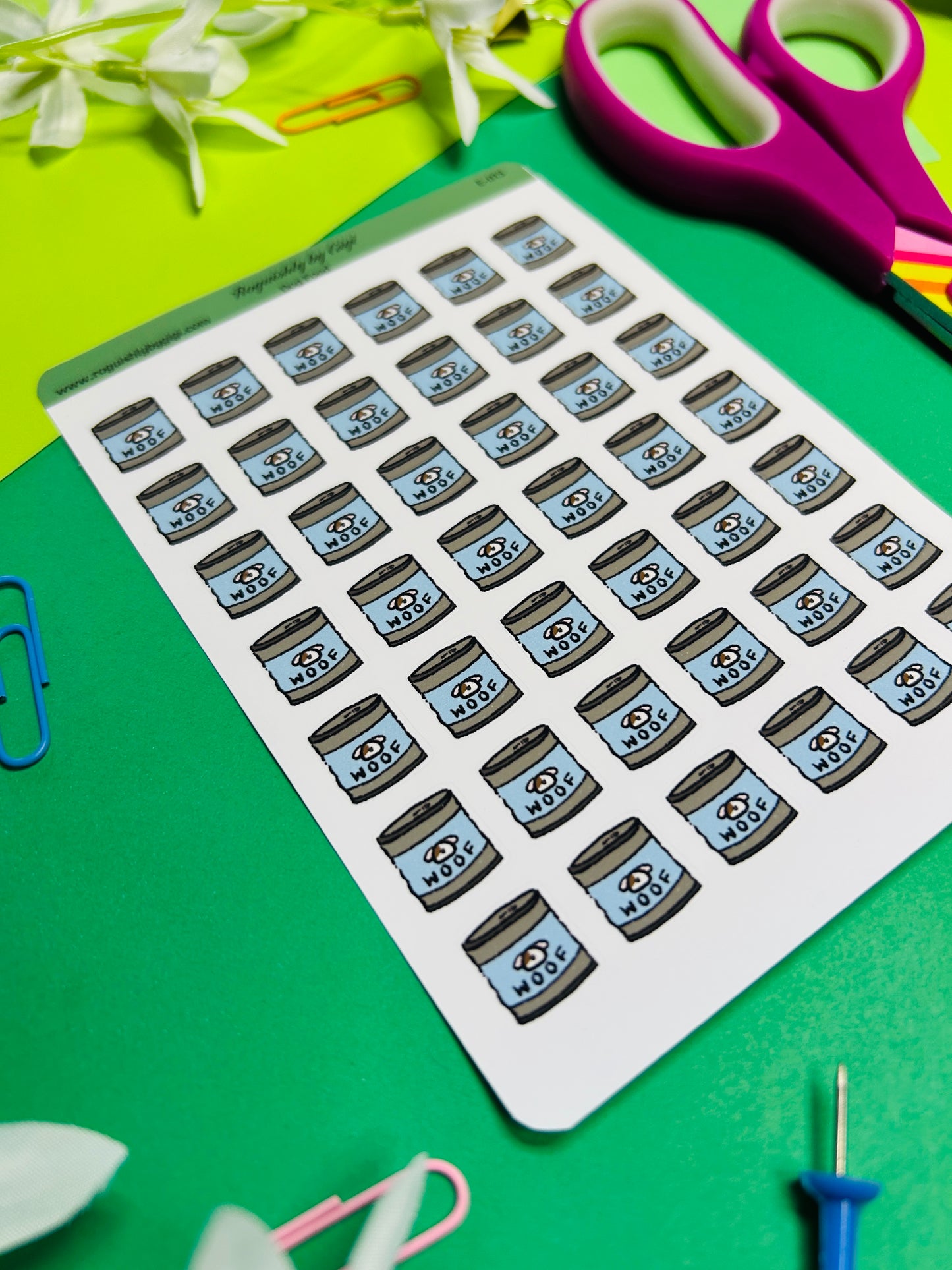 Dog Food Planner Sticker Sheet