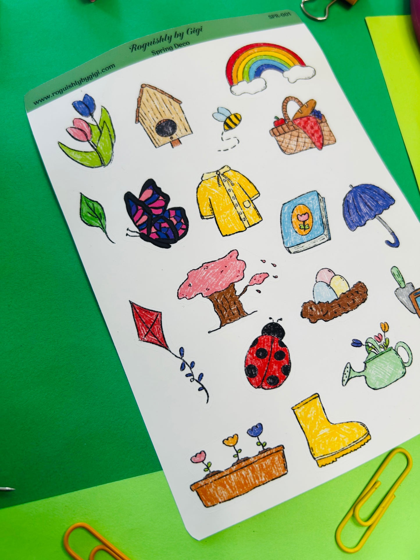 Spring Deco Planner Sticker Sheet