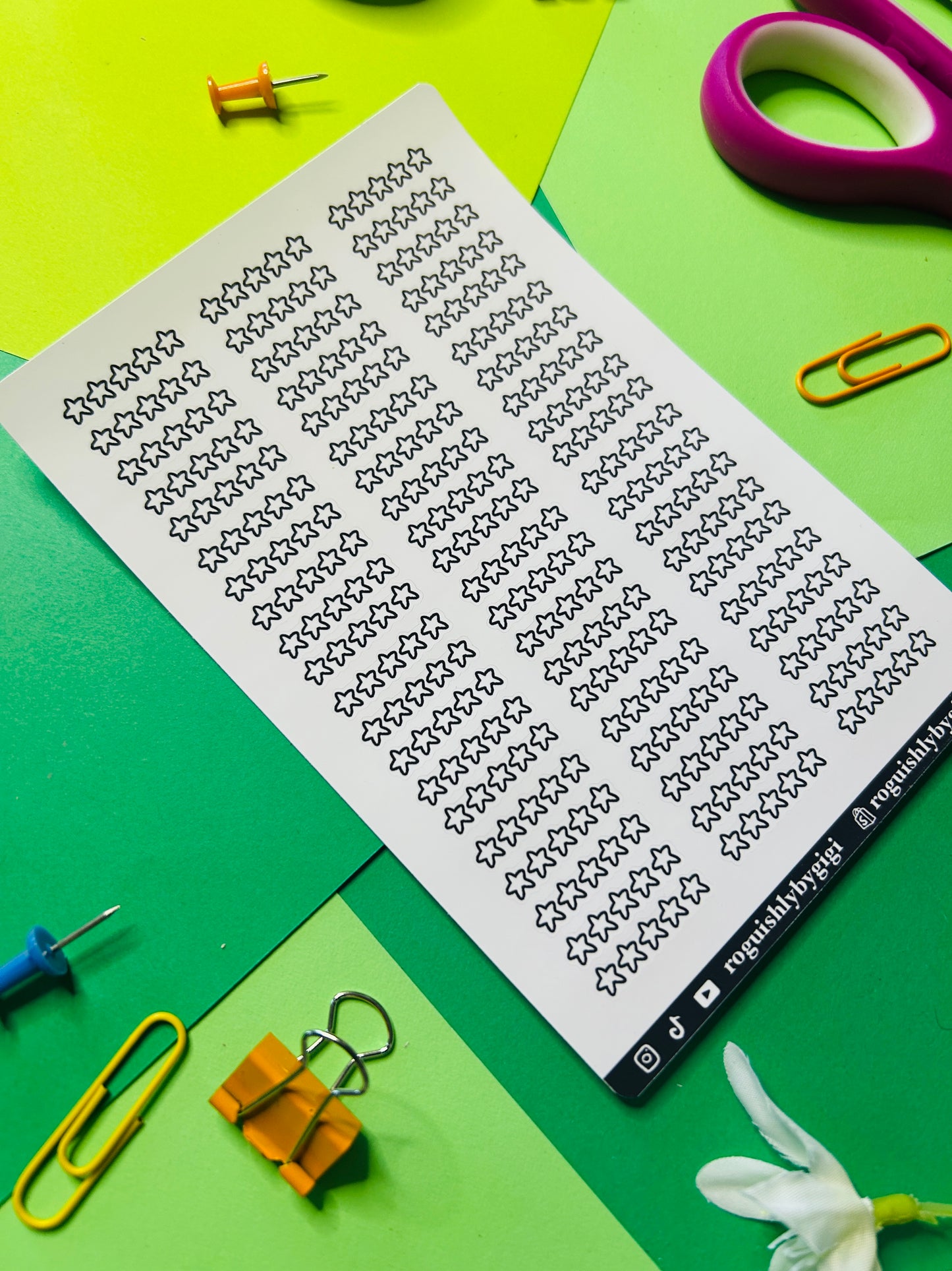 Star Rating Planner Sticker Sheet