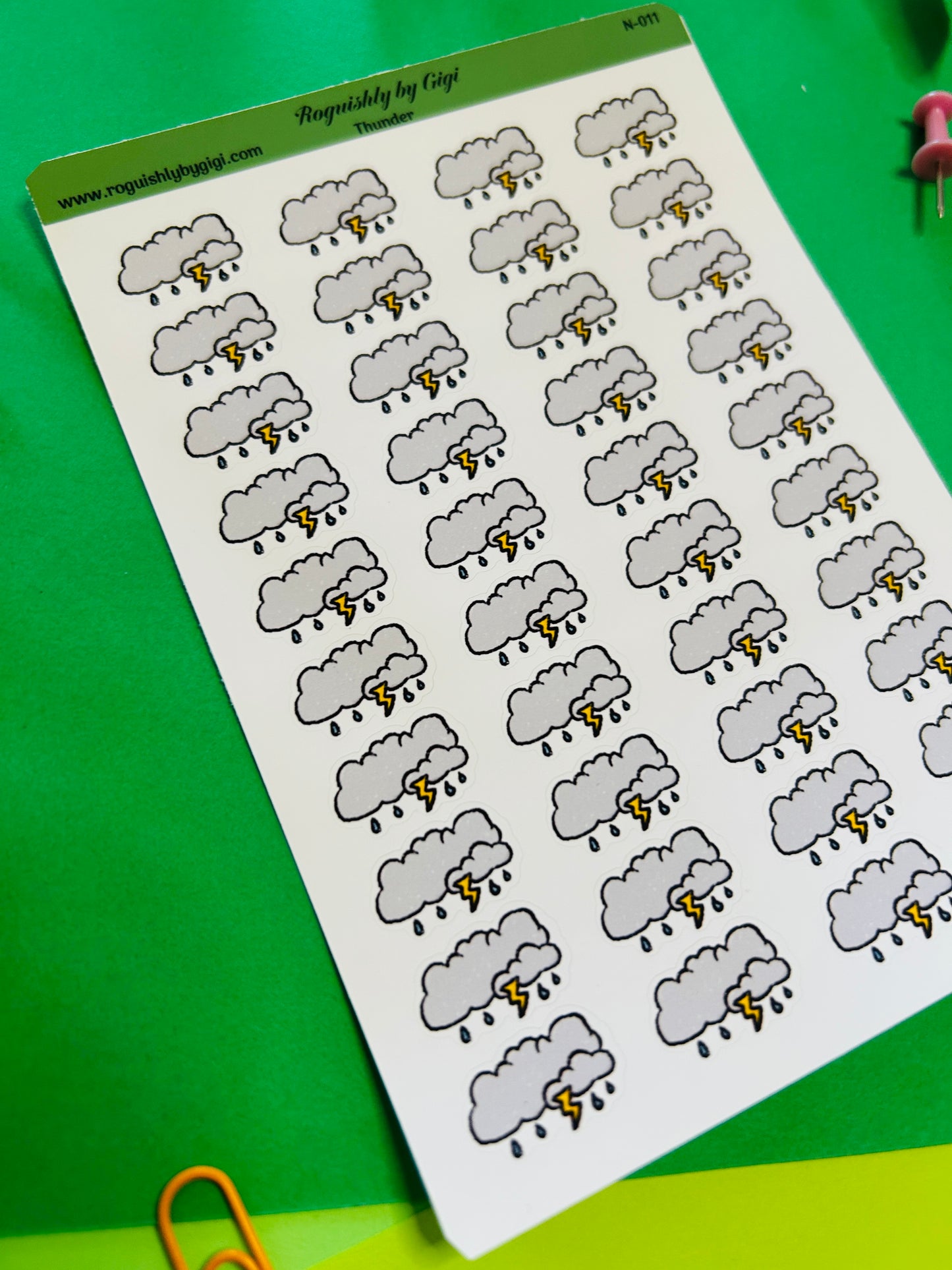 Thunder Planner Sticker Sheet