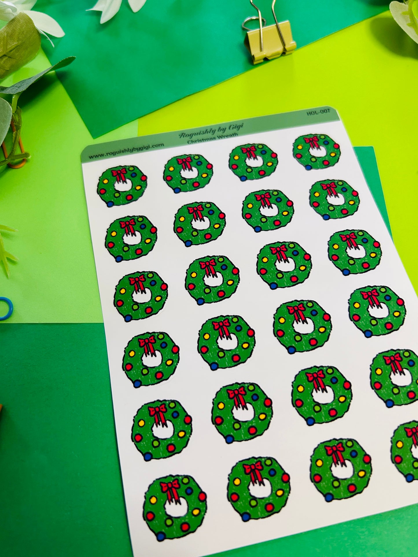 Christmas Wreath Planner Sticker Sheet
