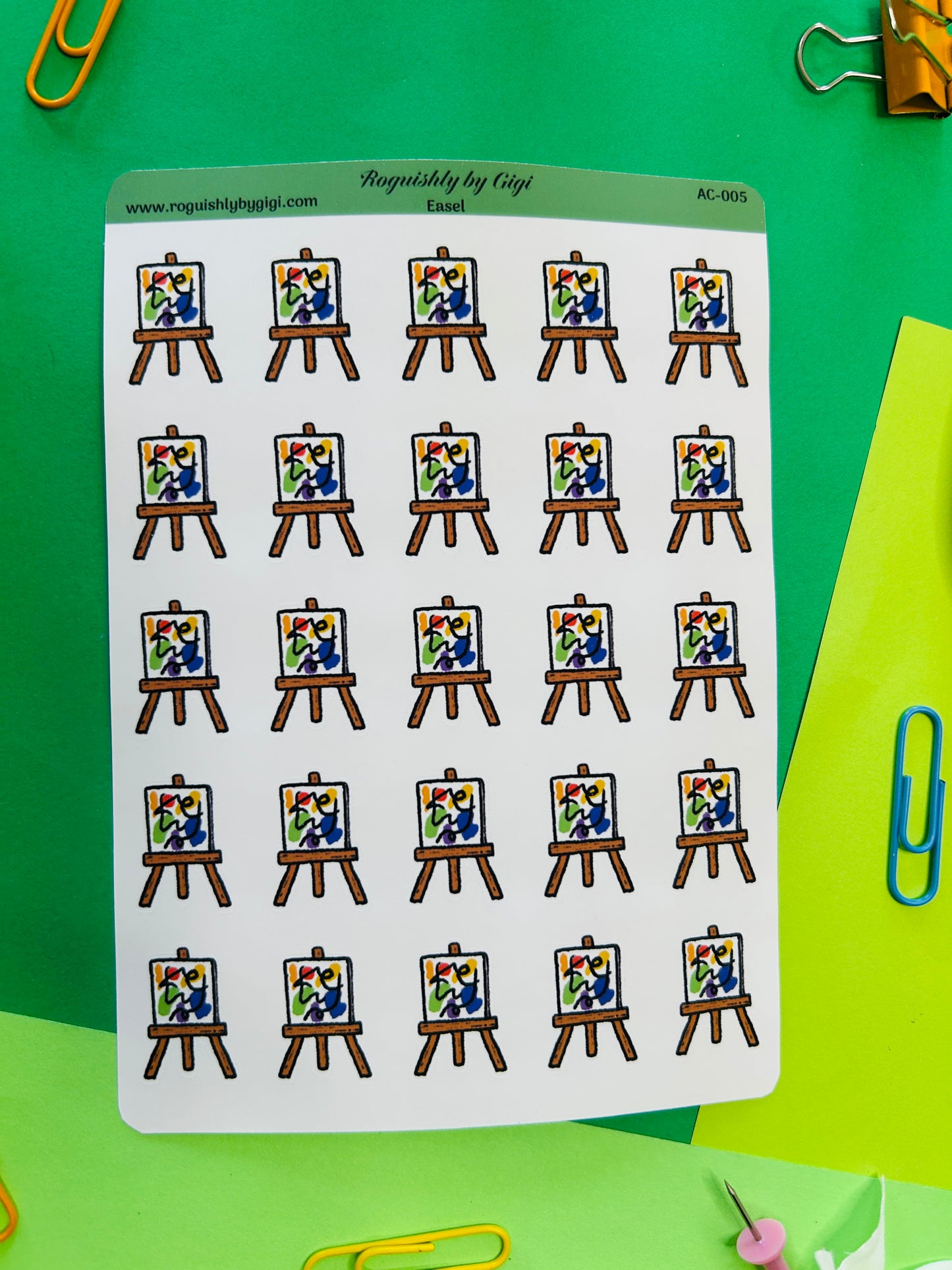 Art Easel Planner Sticker Sheet