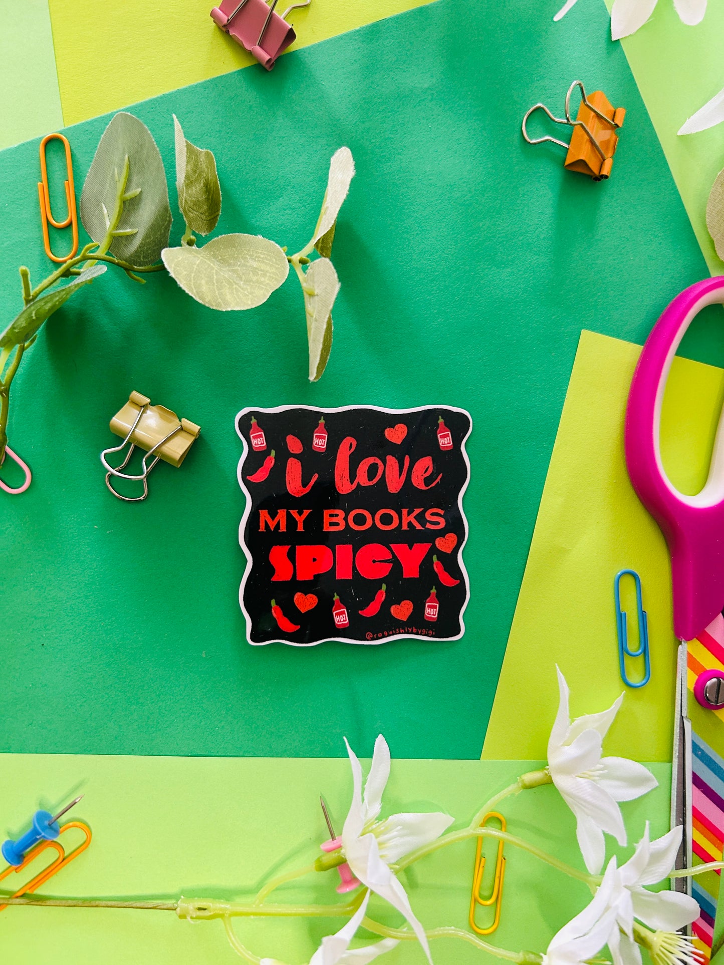 I Love My Books Spicy Vinyl Sticker