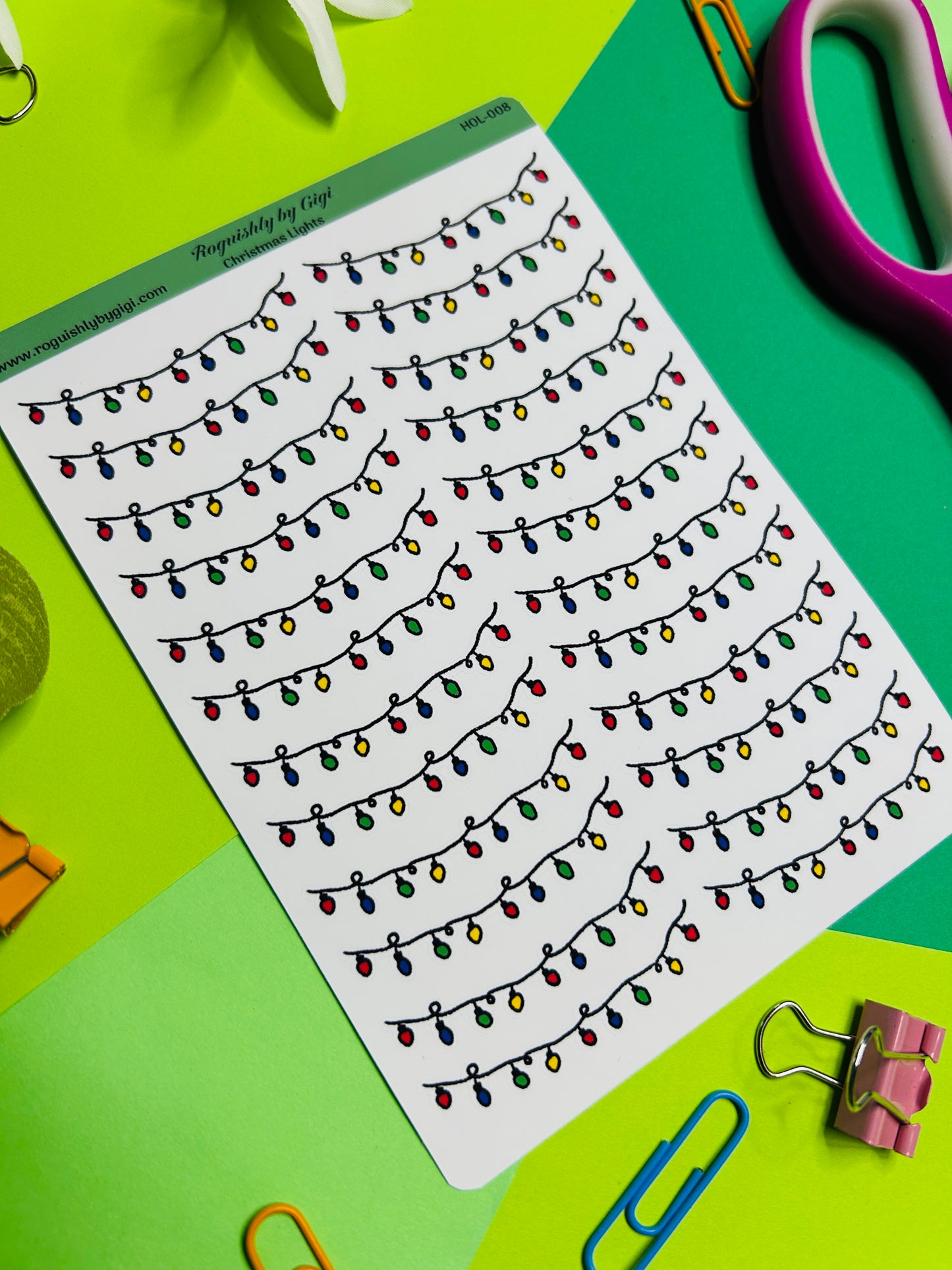 Christmas Lights Planner Sticker Sheet