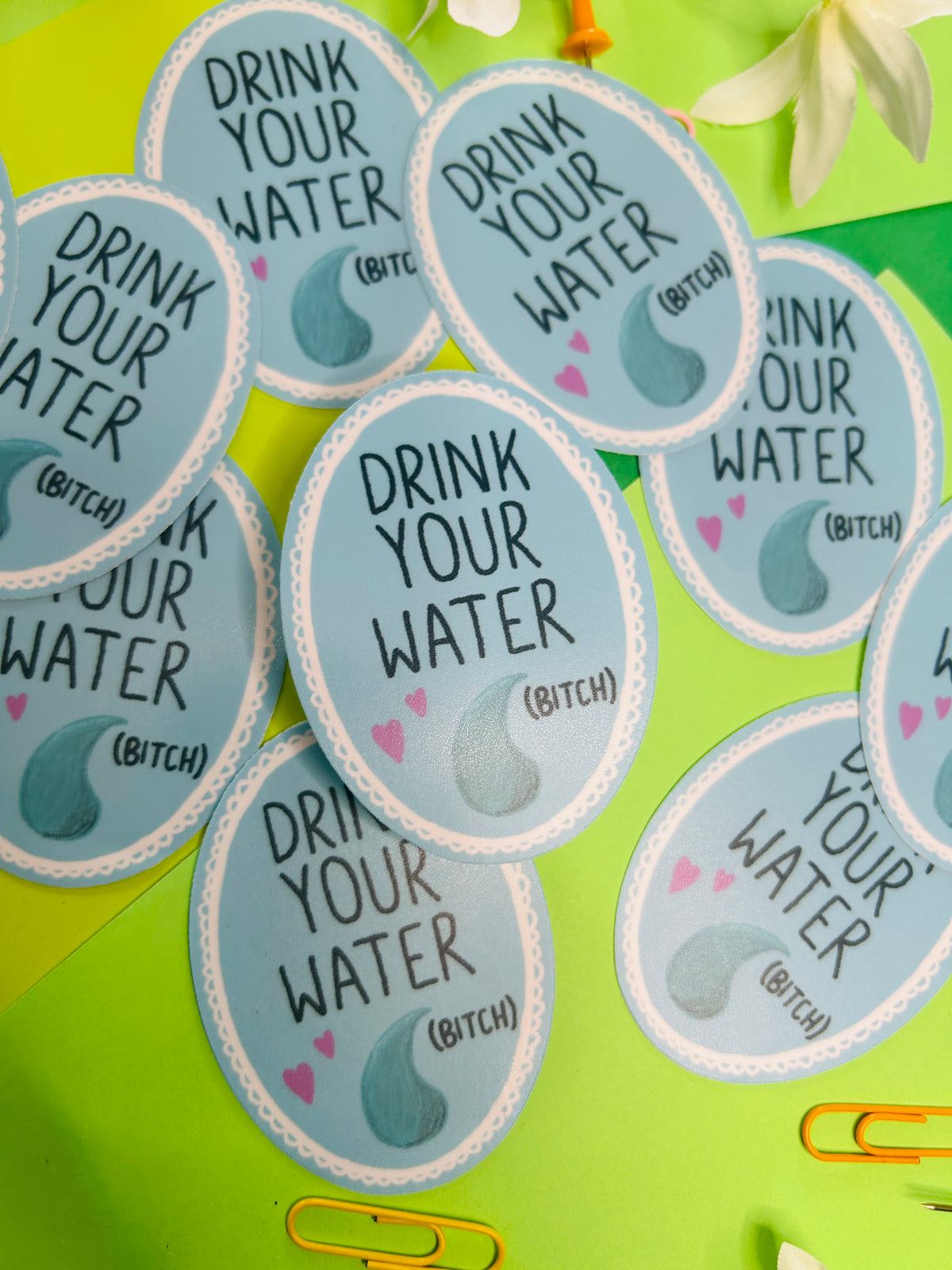 Drink Your Water B Vinyl Sticker
