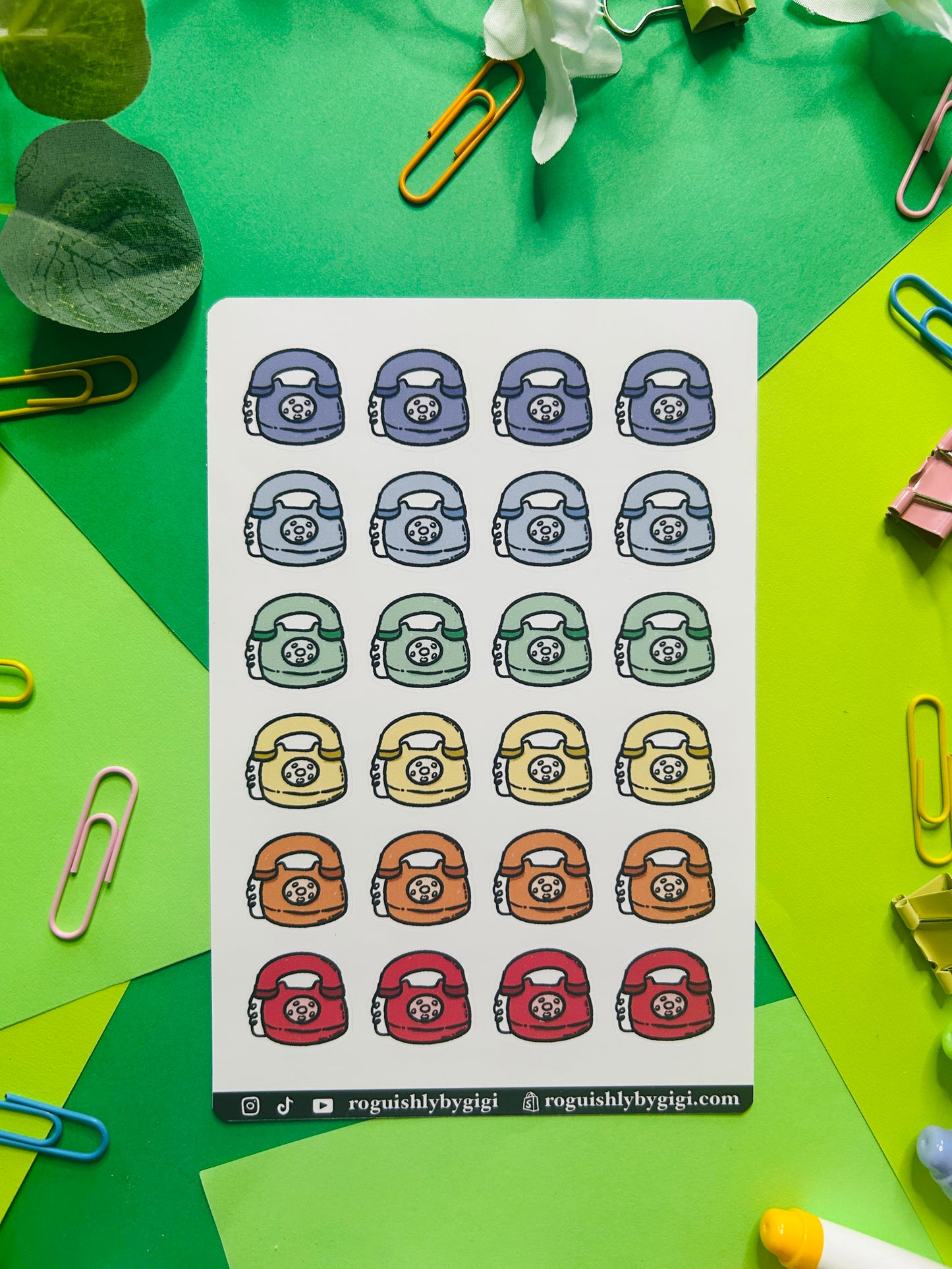 Telephone Planner Sticker Sheet
