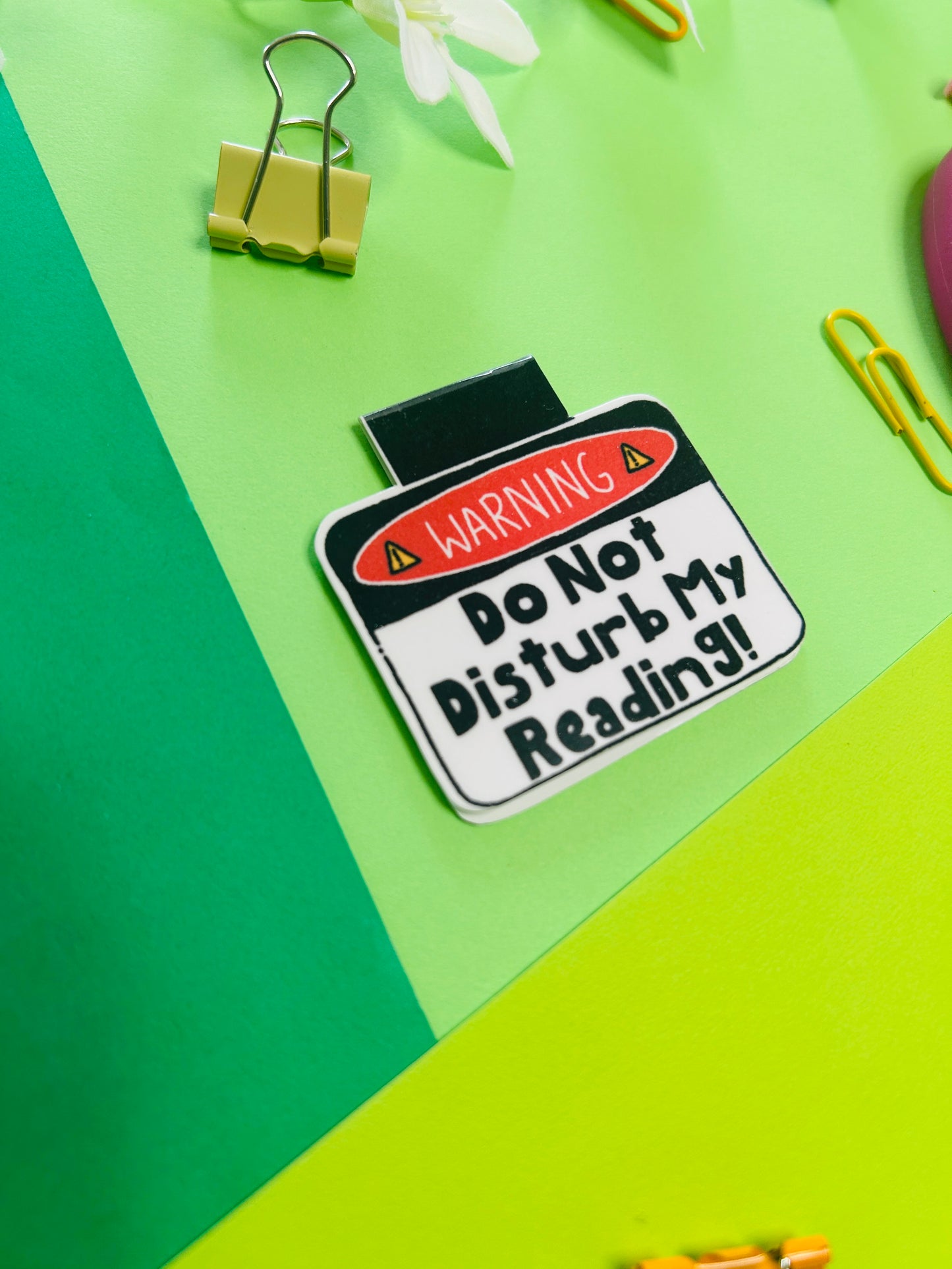 Warning! Do Not Disturb Magnetic Bookmark