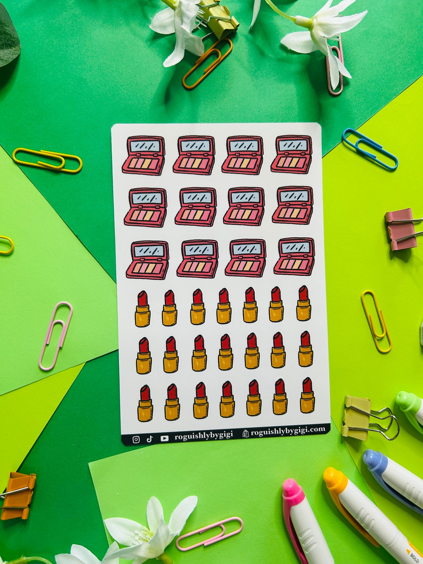 Makeup Planner Sticker Sheet