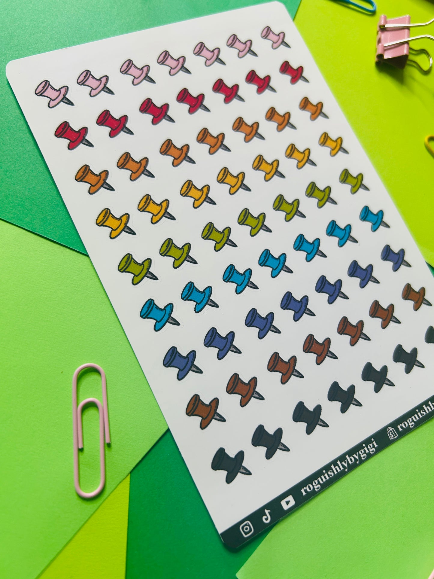 Push Pin Planner Sticker Sheet