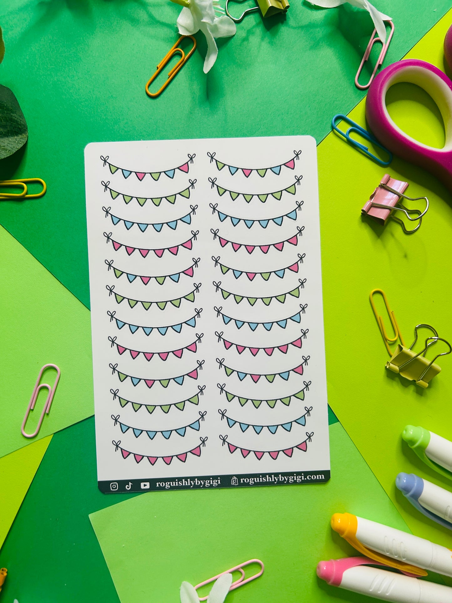 Bunting Flags Pastel Planner Sticker Sheet