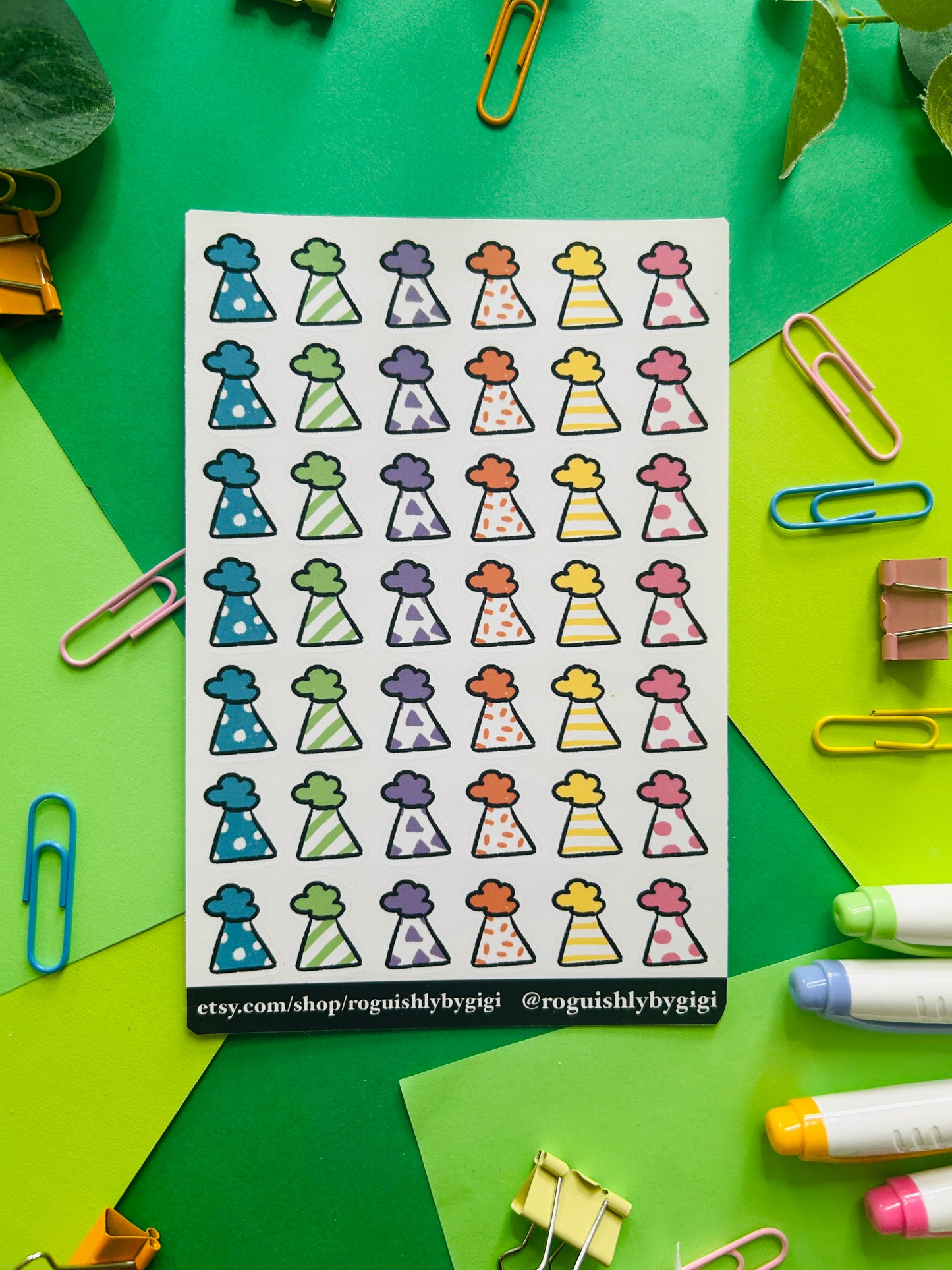 Birthday Hats Planner Sticker Sheet