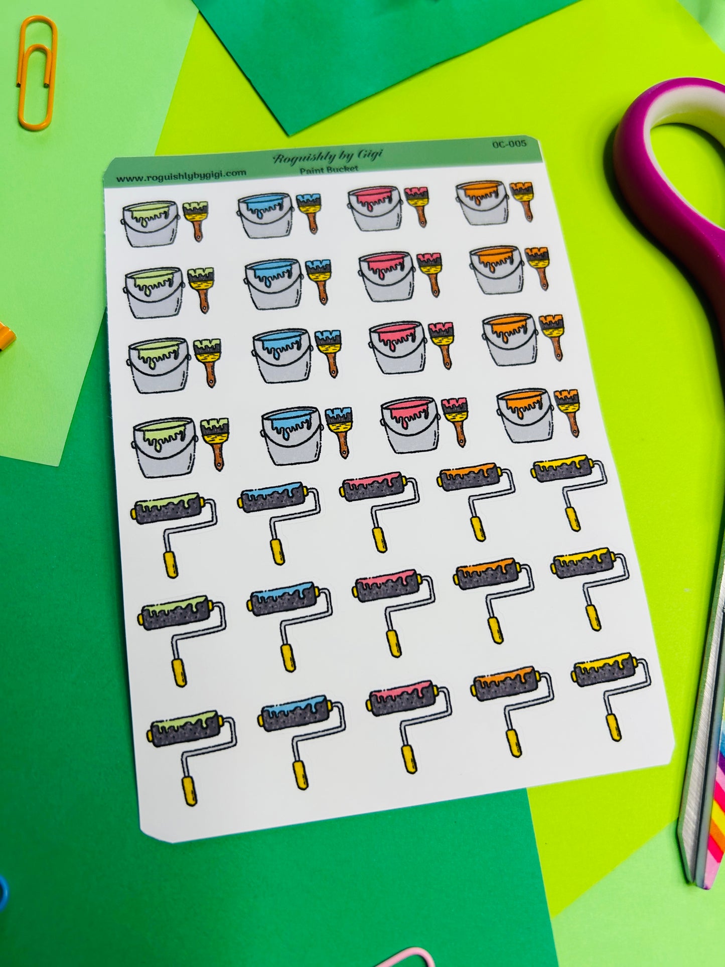 Paint Bucket Planner Sticker Sheet