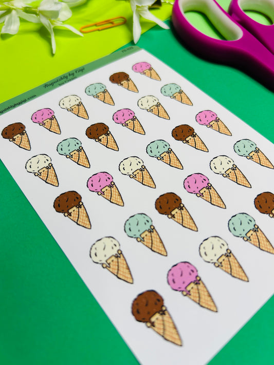 Ice Cream Planner Sticker Sheet