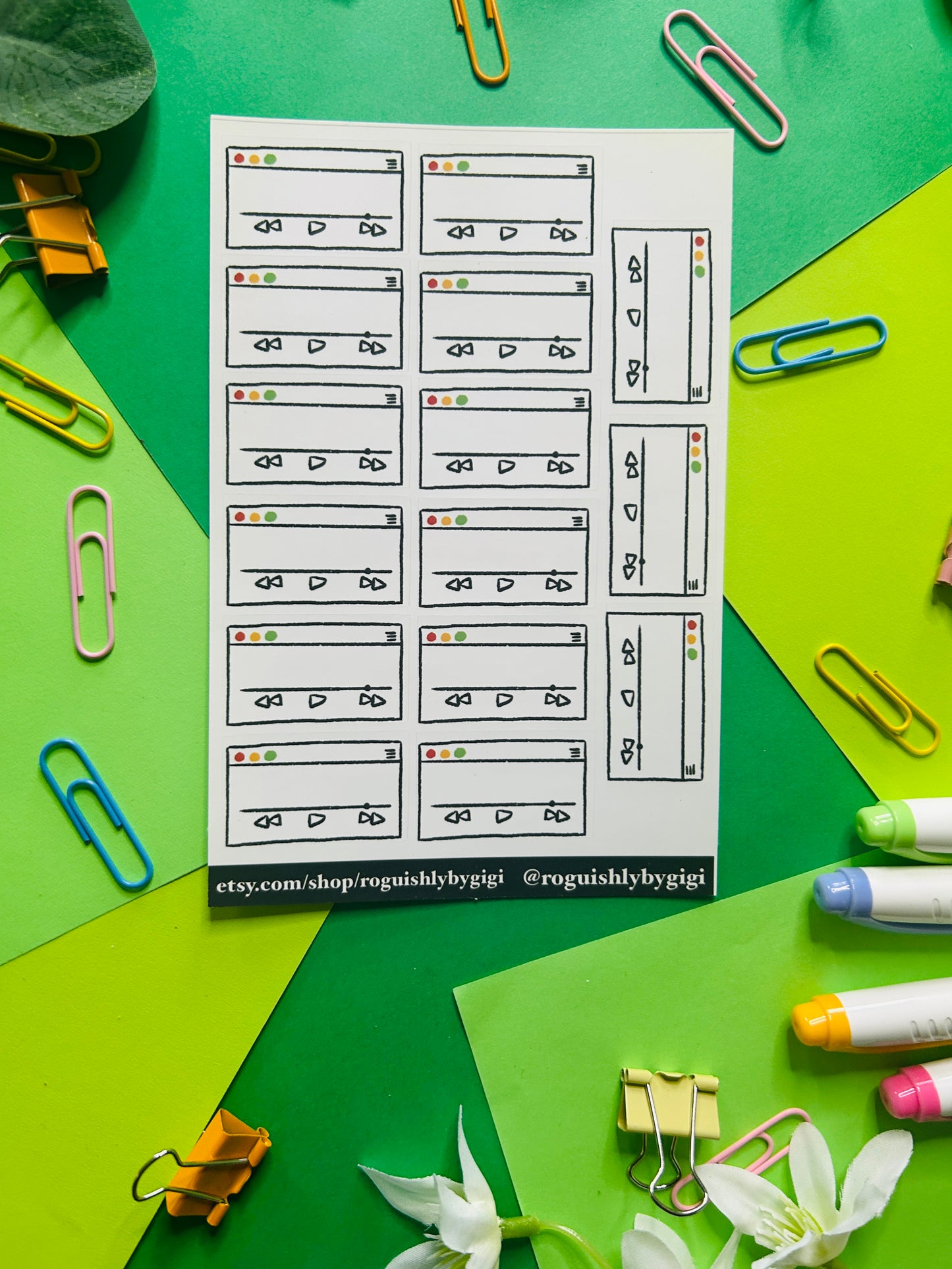 Currently Listening To Planner Sticker Sheet