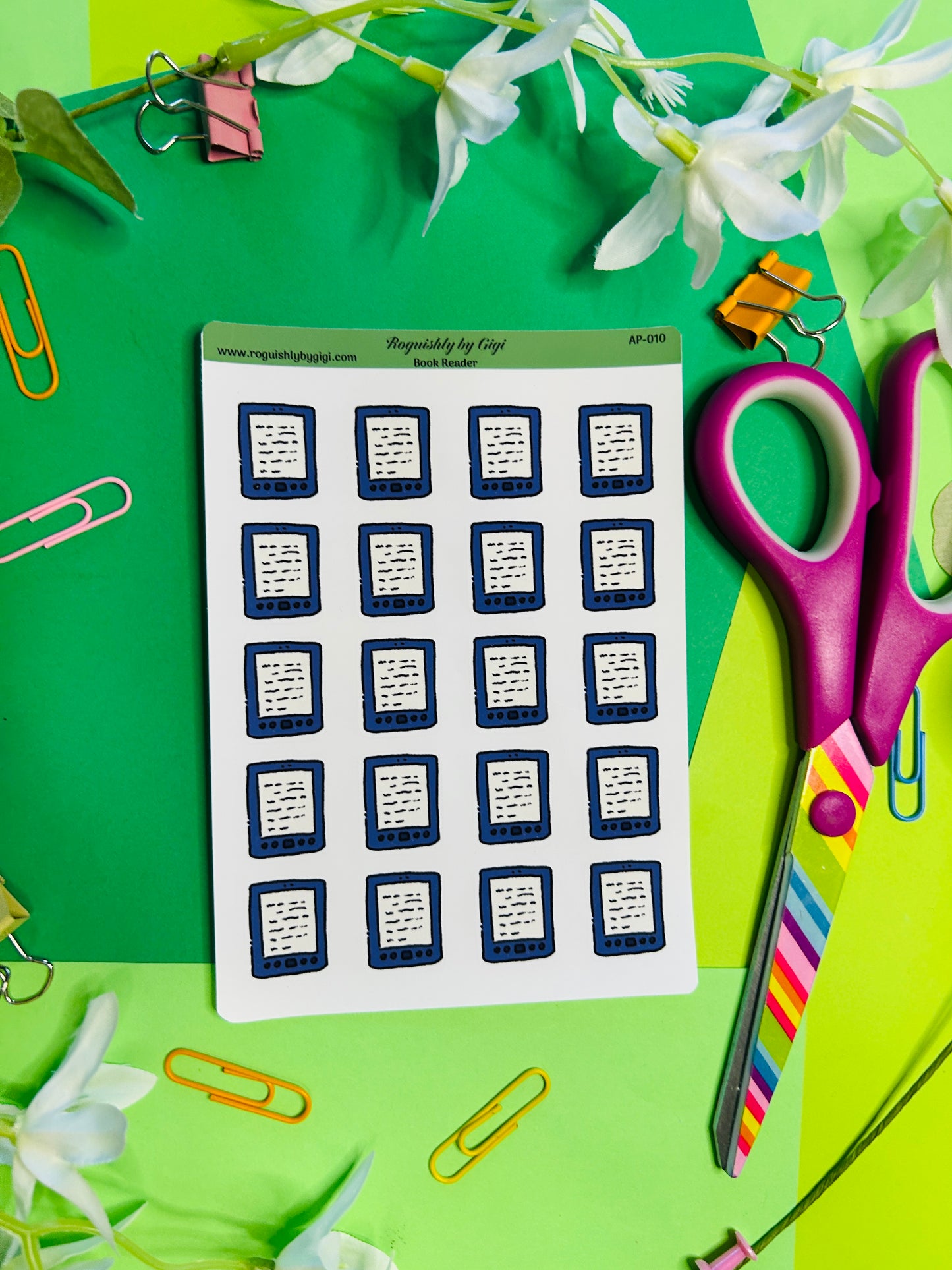 Book Reader Planner Sticker Sheet