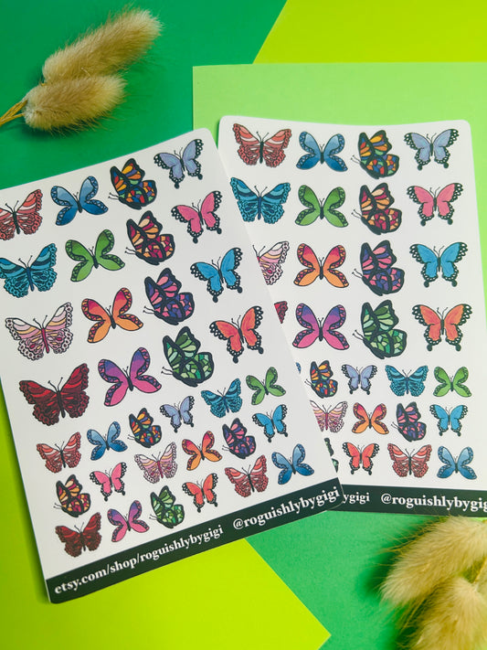 Colorful Butterflies Planner Sticker Sheet