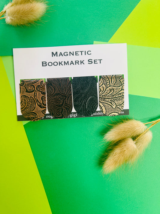 Simple Floral Magnetic Bookmark Set
