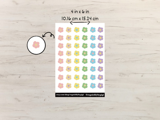 Pastel Flower Planner Sticker Sheet