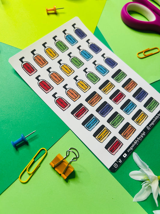 Hair Care Planner Sticker Sheet