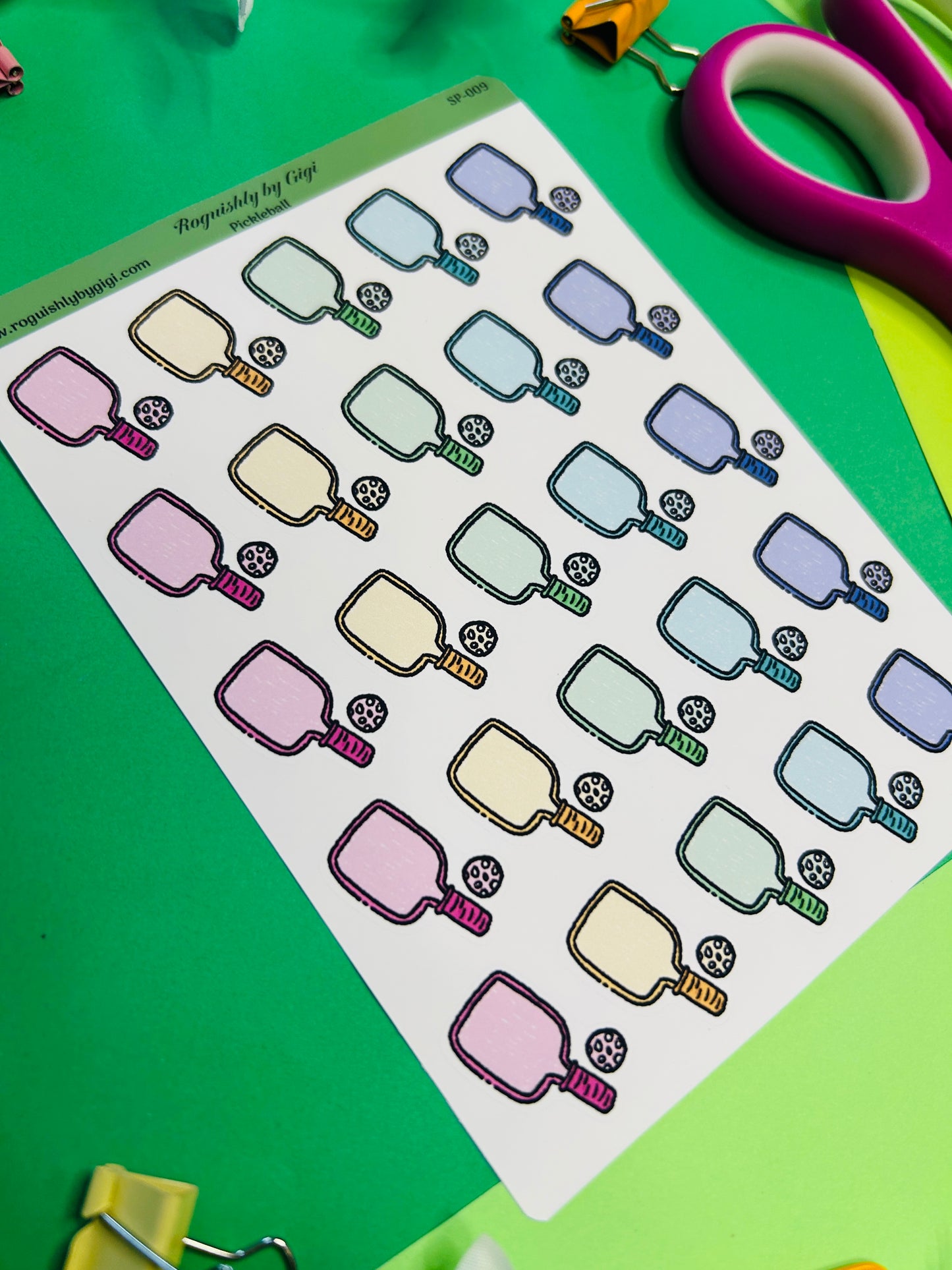 Pickleball Planner Sticker Sheet
