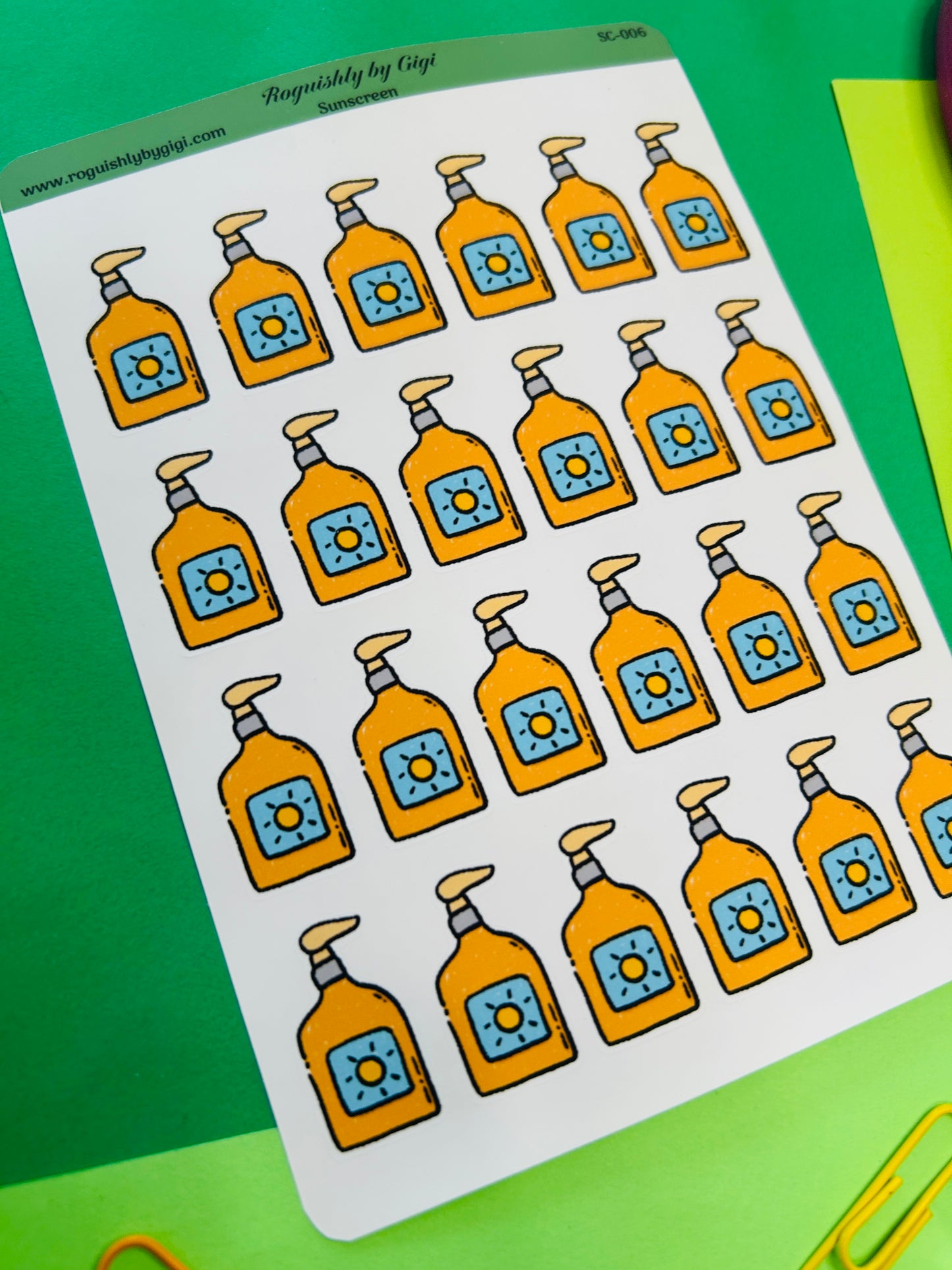Sunscreen Planner Sticker Sheet
