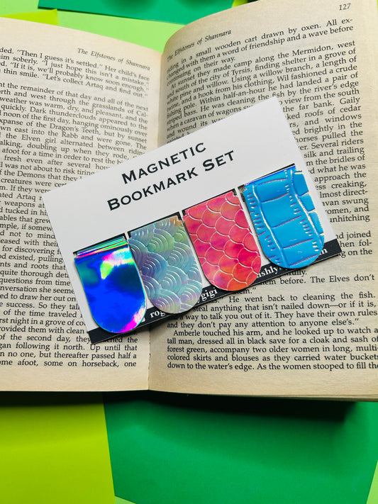 Simple Mermaid Magnetic Bookmark Set