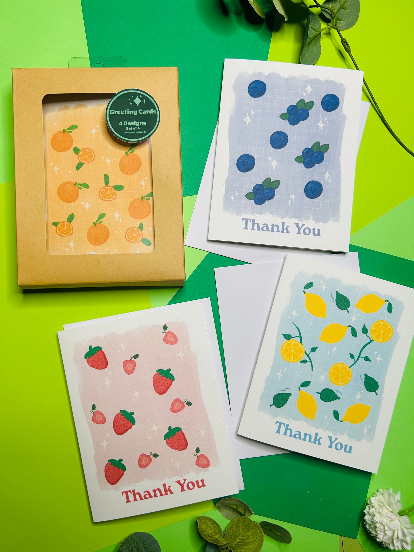 Fruits Thank You Greeting Card Set