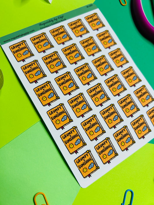 Grumpy x Sunshine Book Planner Sticker Sheet