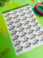 Airplane Planner Sticker Sheet