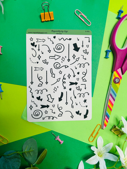 Doodles and Arrows Planner Sticker Sheet