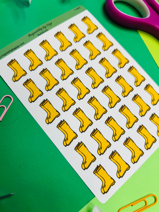Rainboots Planner Sticker Sheet
