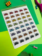 Car Wash Planner Sticker Sheet