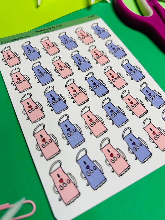 BBQ Apron Planner Sticker Sheet