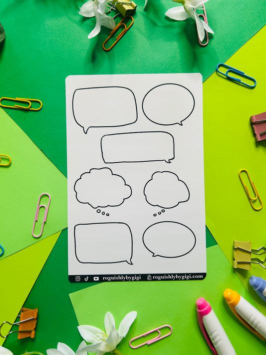 Speech Bubbles Planner Sticker Sheet