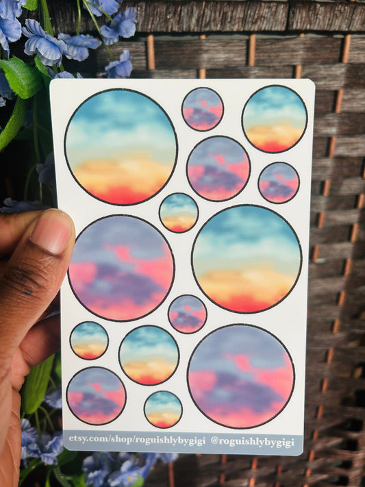 Sunset and Sunrise Planner Sticker Sheet