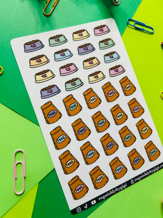 Pet Food Planner Sticker Sheet