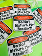 Warning Reading Vinyl Sticker