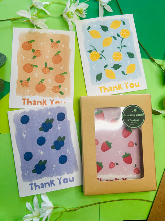 Fruits Thank You Greeting Card Set