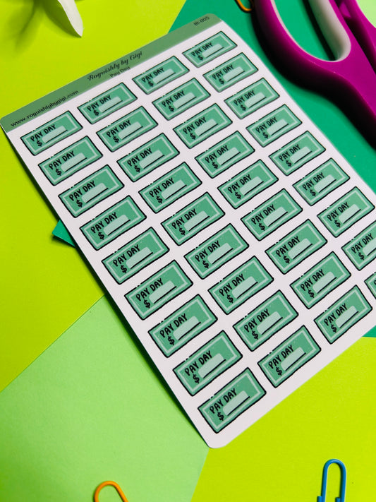Payday Paycheck Planner Sticker Sheet