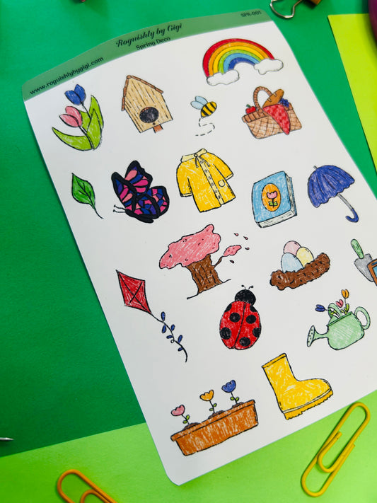 Spring Deco Planner Sticker Sheet