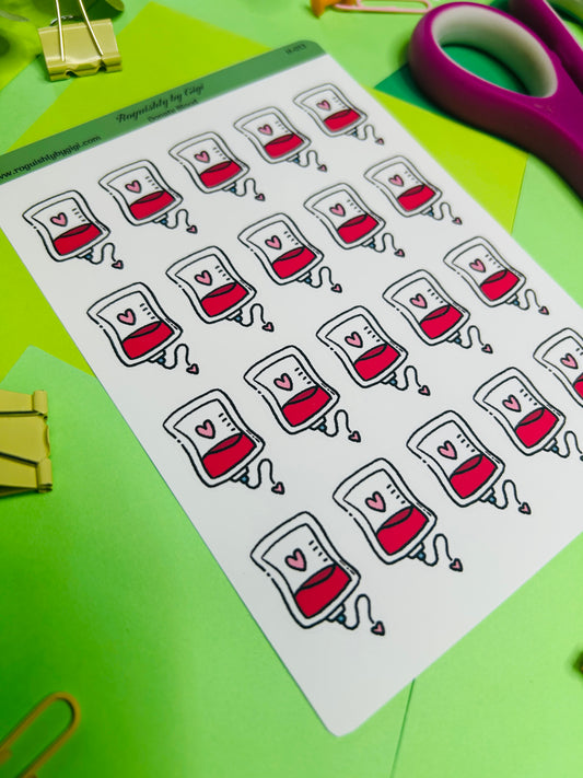 Donate Blood Planner Sticker Sheet