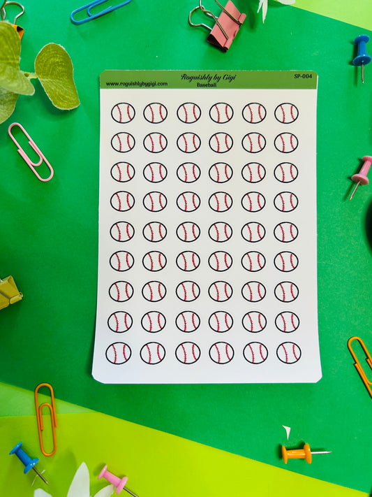 Baseball Planner Sticker Sheet